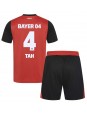 Bayer Leverkusen Jonathan Tah #4 Heimtrikotsatz für Kinder 2024-25 Kurzarm (+ Kurze Hosen)